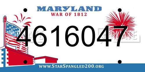 4616047 Maryland License Plate