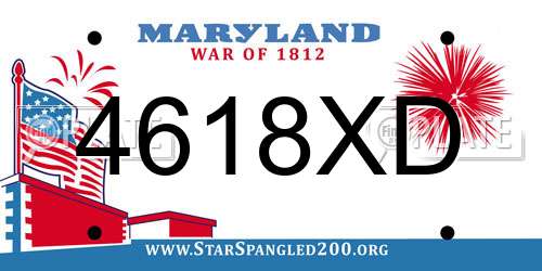 4618XD Maryland License Plate