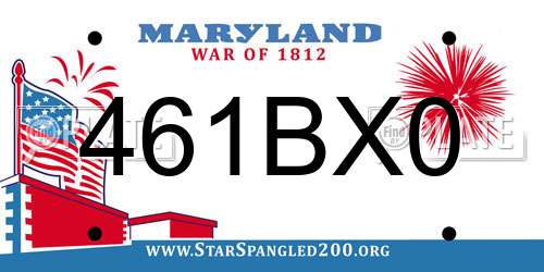 461BX0 Maryland License Plate
