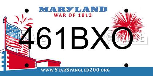 461BXO Maryland License Plate