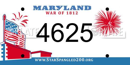 4625 Maryland License Plate