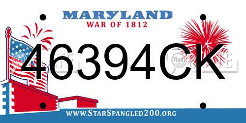 46394CK Maryland License Plate