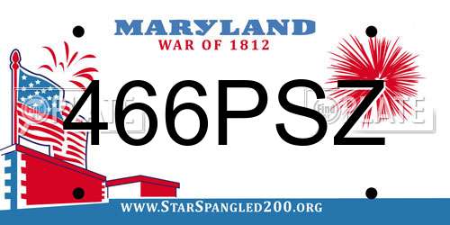 466PSZ Maryland License Plate