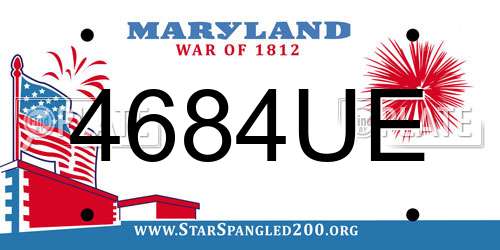 4684UE Maryland License Plate