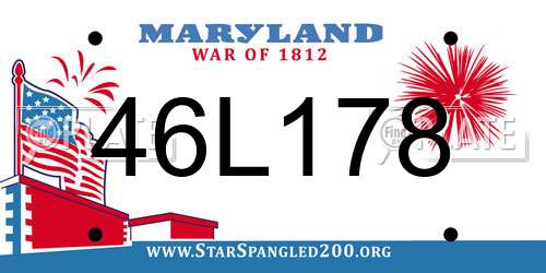 46L178 Maryland License Plate