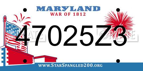 47025Z3 Maryland License Plate