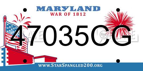 47035CG Maryland License Plate
