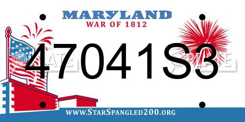 47041S3 Maryland License Plate