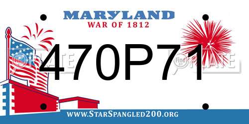 470P71 Maryland License Plate