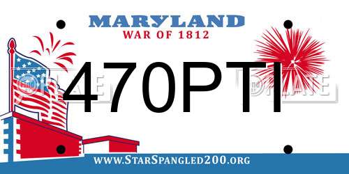 470PTI Maryland License Plate