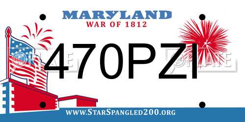 470PZI Maryland License Plate