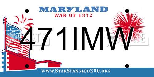 471IMW Maryland License Plate