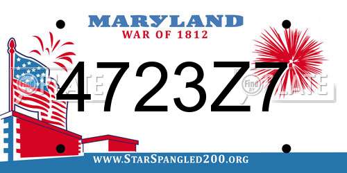 4723Z7 Maryland License Plate