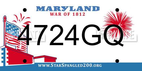 4724GQ Maryland License Plate