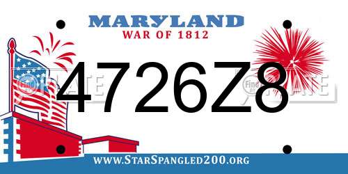 4726Z8 Maryland License Plate
