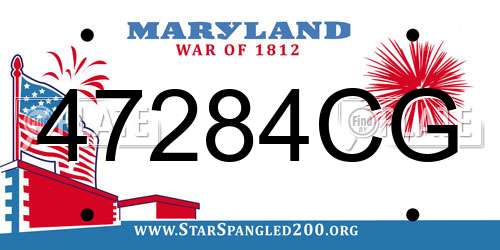 47284CG Maryland License Plate