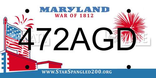 472AGD Maryland License Plate