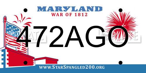 472AGO Maryland License Plate