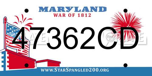 47362CD Maryland License Plate