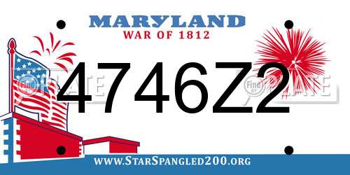 4746Z2 Maryland License Plate