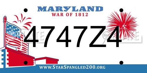 4747Z4 Maryland License Plate