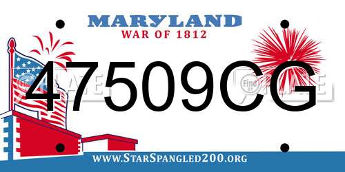47509CG Maryland License Plate
