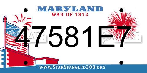47581E7 Maryland License Plate