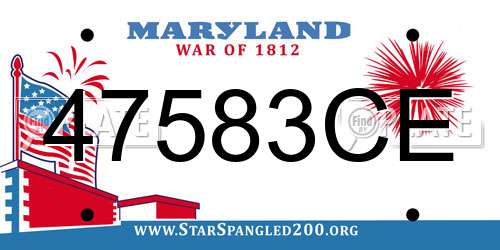 47583CE Maryland License Plate