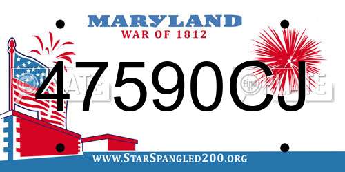 47590CJ Maryland License Plate