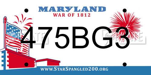 475BG3 Maryland License Plate