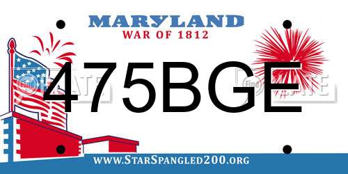 475BGE Maryland License Plate