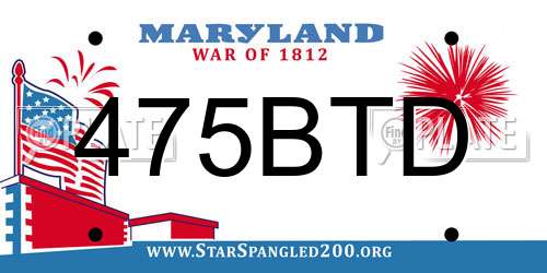 475BTD Maryland License Plate