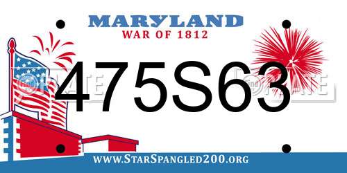 475S63 Maryland License Plate