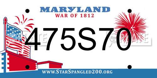 475S70 Maryland License Plate