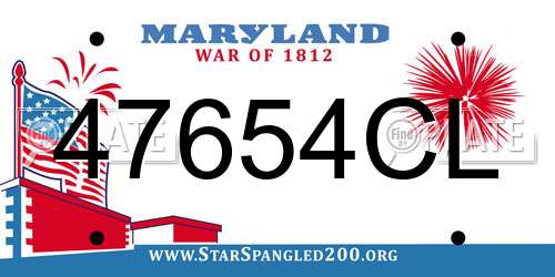 47654CL Maryland License Plate