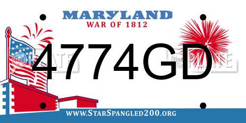 4774GD Maryland License Plate