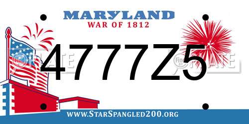 4777Z5 Maryland License Plate