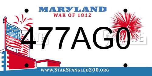 477AG0 Maryland License Plate
