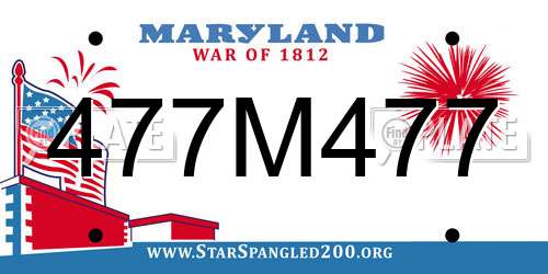 477M477 Maryland License Plate