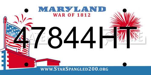47844HT Maryland License Plate