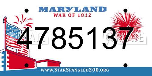 4785137 Maryland License Plate