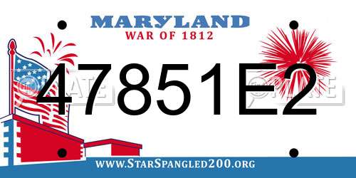 47851E2 Maryland License Plate