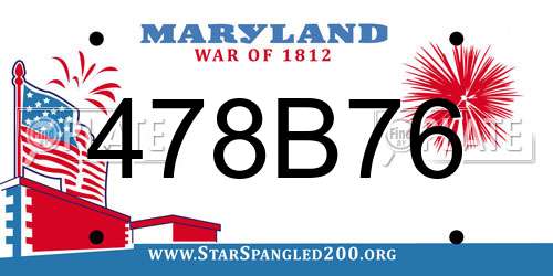 478B76 Maryland License Plate