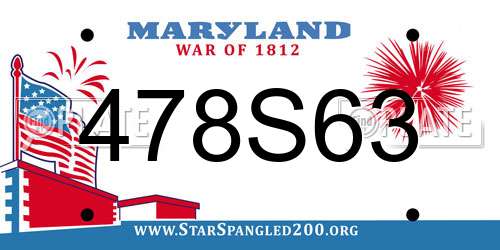 478S63 Maryland License Plate
