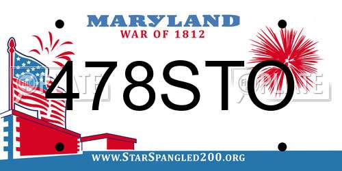 478STO Maryland License Plate