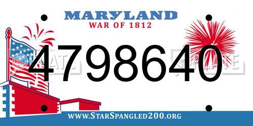 4798640 Maryland License Plate