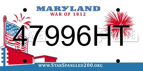 47996HT Maryland License Plate