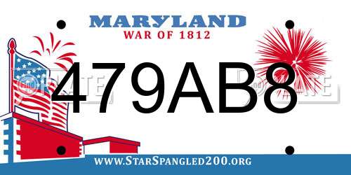 479AB8 Maryland License Plate