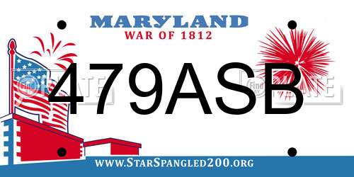 479ASB Maryland License Plate