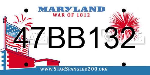 47BB132 Maryland License Plate